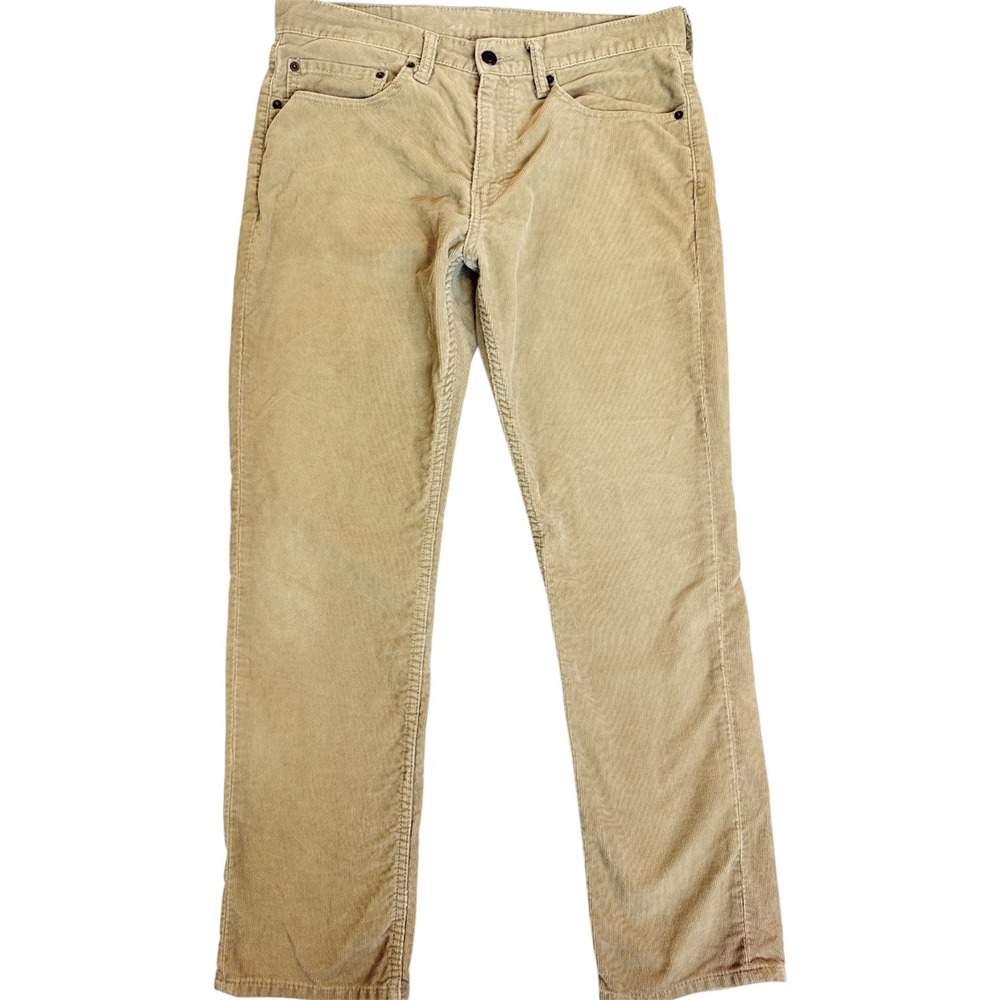 Levi's 511 Slim Fit Corduroy Pants Mens 34x30 Tan Thin Wale Cord 045111494